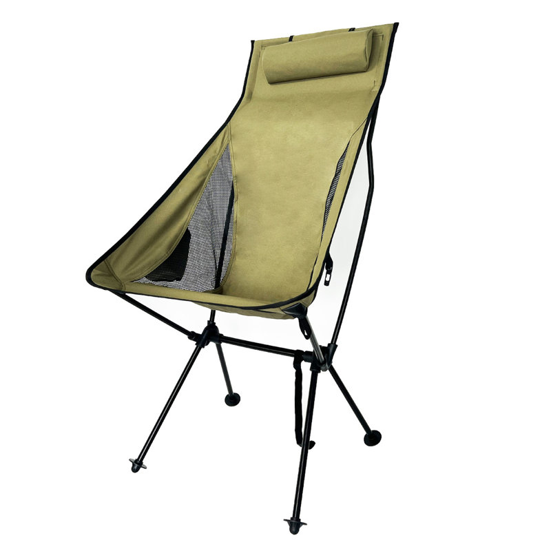 Chaise pliante d'extérieur avec repose-tête et poche latérale Appui en aluminium robuste et léger