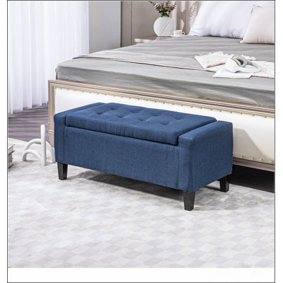 Repose-pieds avec rangement, banc de rangement rembourré avec plateau relevable et capitonnage à boutons pour le salon