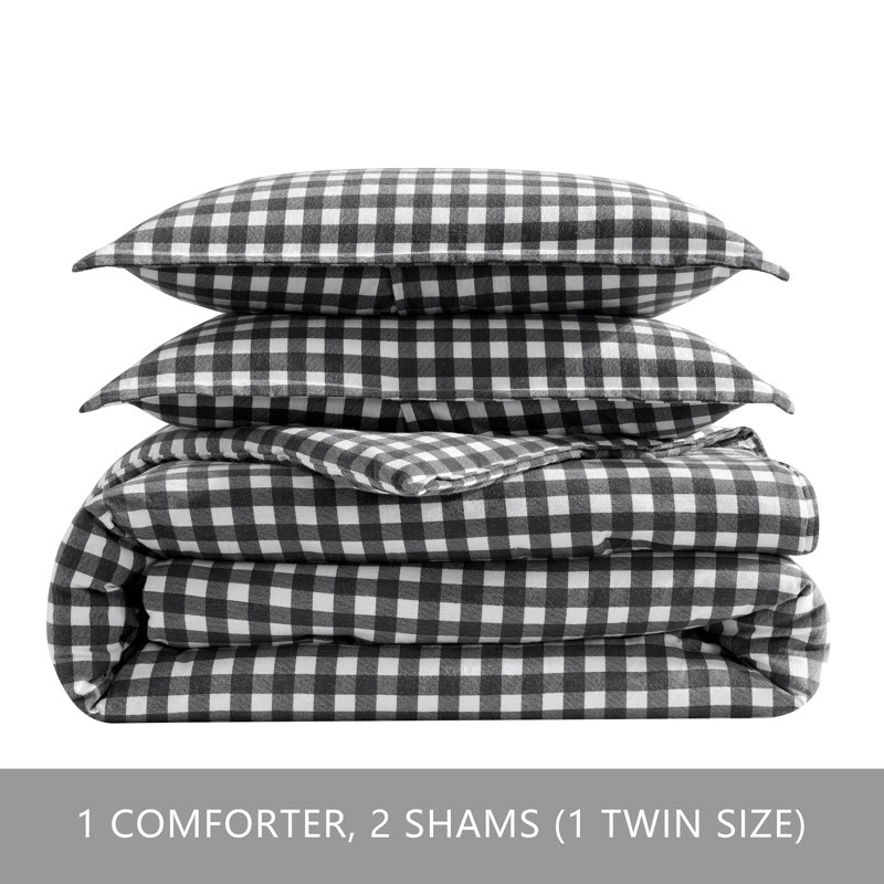 Preston Twin Gray Cotton Reversible Comforter Set
