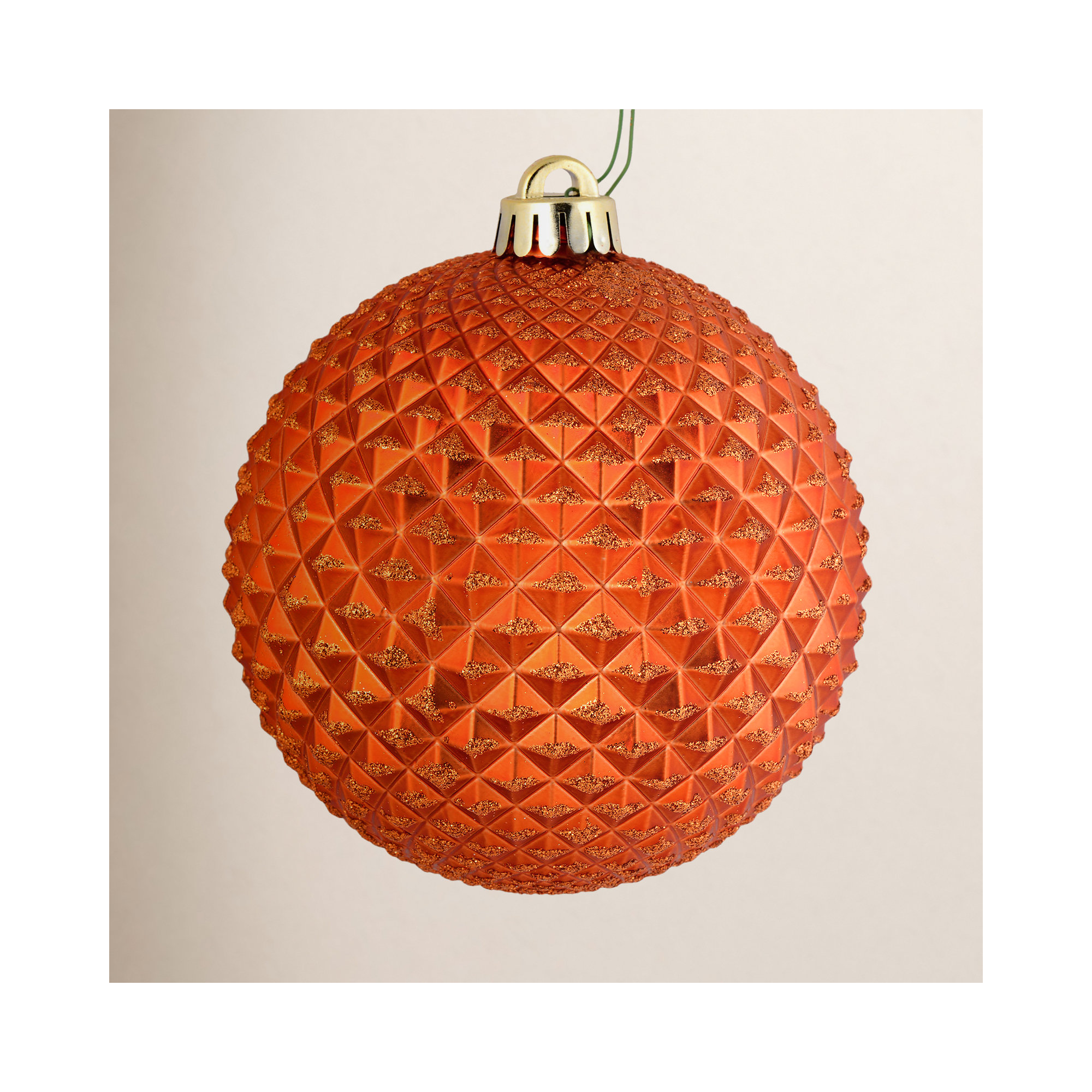 Durian Glitter Ball Ornament, Burnished Orange