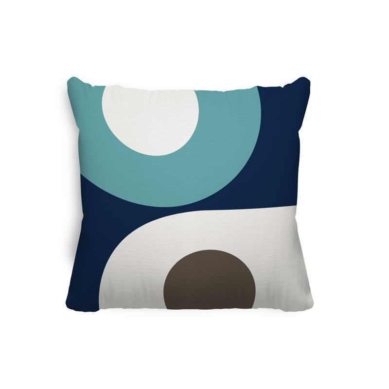 Pitto Outdoor Reversible Throw Pillow, 17W" x 17H", Sky/Beige/Navy Blue