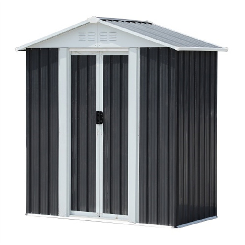 5'x3' Dark Grey Outdoor Storage Shed W/apex Roof, Alum Alloy Frame & Base - Apex Roof Rain Drain/headroom, Galv Steel/alum Alloy Frame Corr-resist, Vent Panels Wp/moisture/uv-resist, Labeled Install - Outdoor Garden Storage