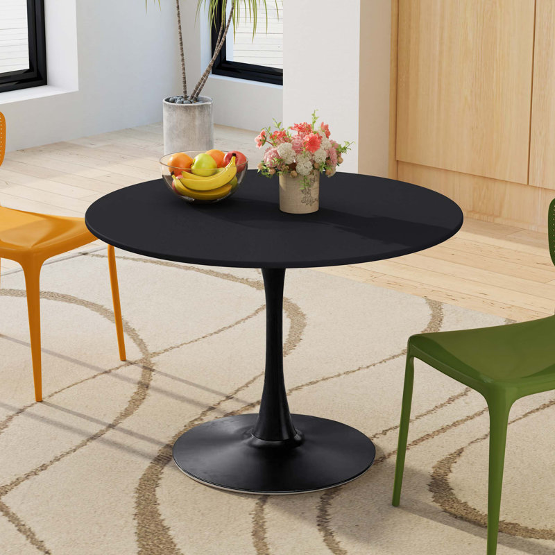 Adrian 42.12"Modern Round Dining Table with Round MDF Table Top,Metal Base Dining Table