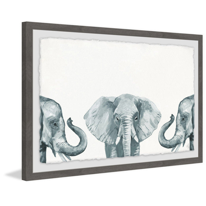 Elephant Poses by Marmont Hill - Single Picture Frame Painting, 41cm H x 61cm W