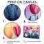 Tulipes bleues bleu ciel et rose Fiedl - Tulipes, art mural de salon-61260239-61260225-61259834