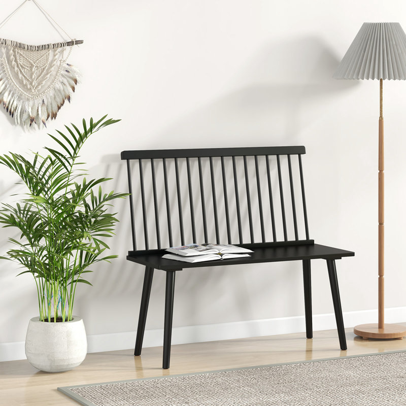 Kastor Solid Wood Bench, Black