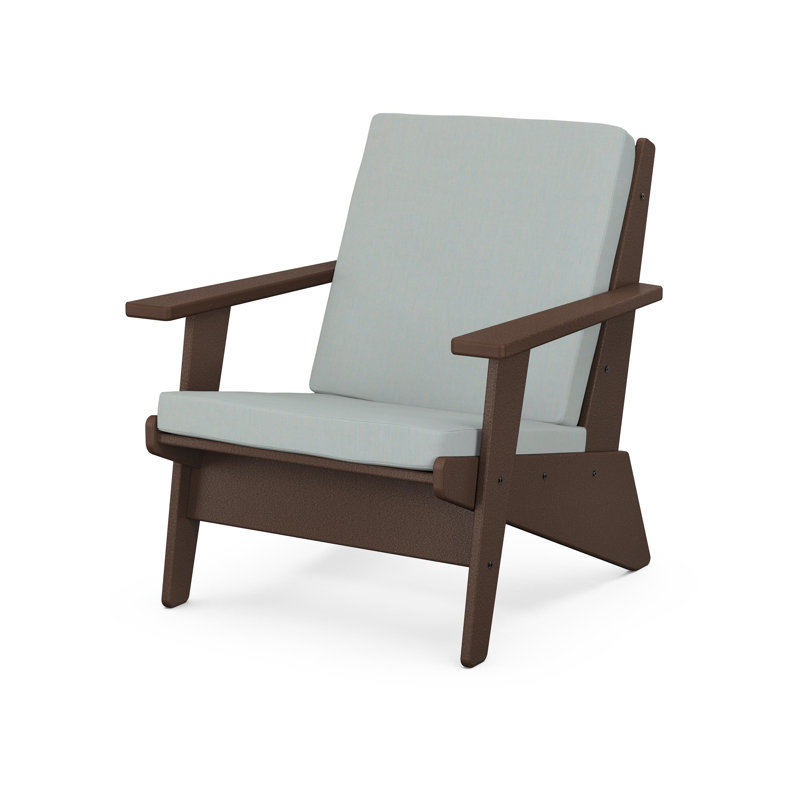 Riviera Modern Lounge Chair, Mahogany, Granite