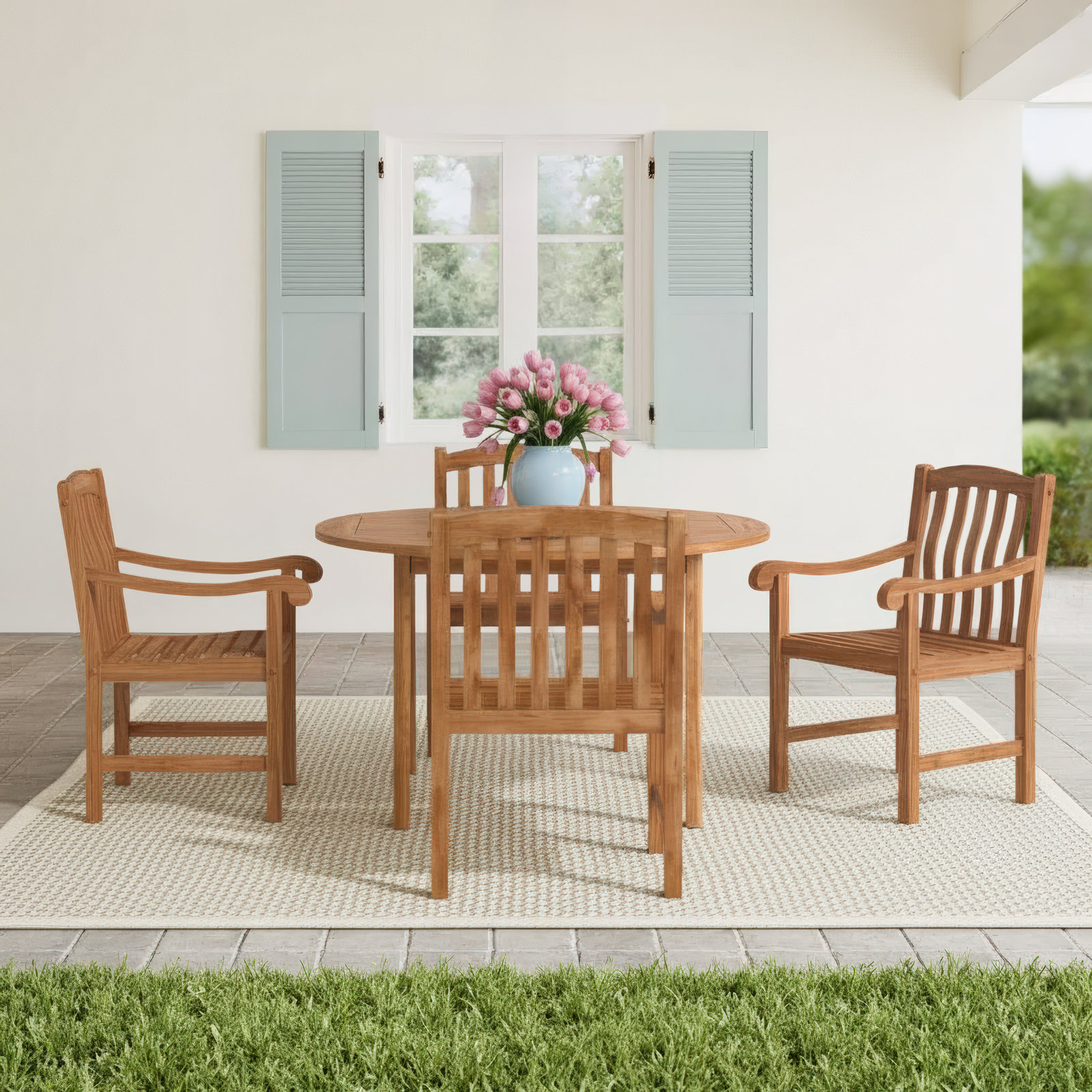 48" Teak Patio Dining Set