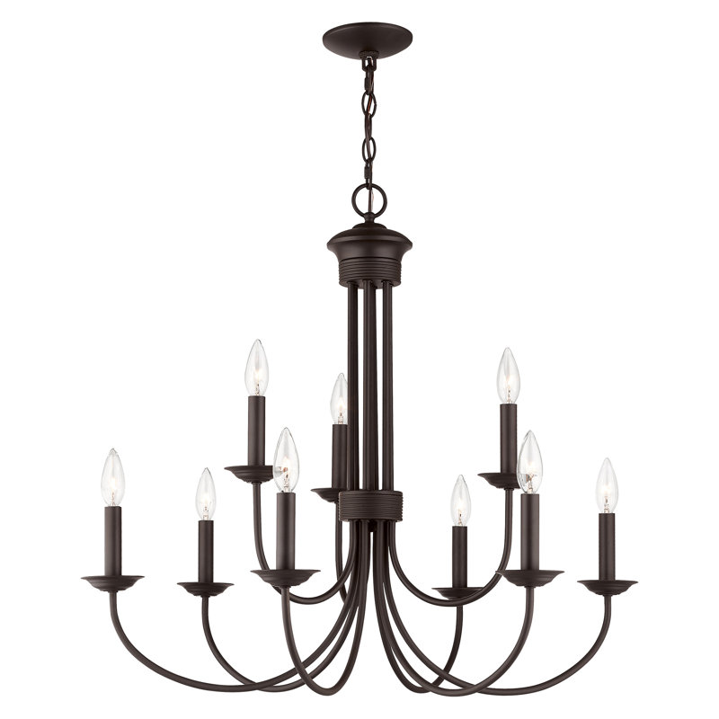 Arunvir 9 - Light Dimmable Chandelier, Bronze