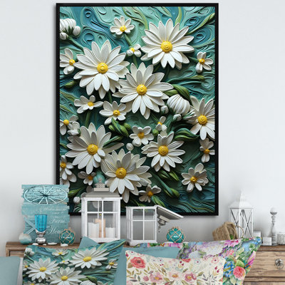 Marguerite blanche en fleurs élégance VI sur toile