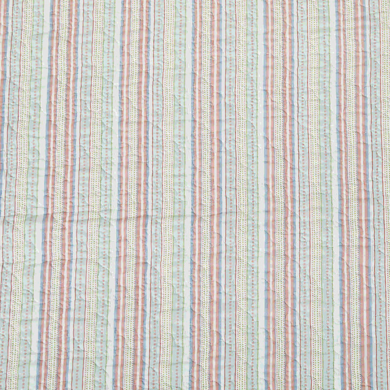 Maisie Blue Cotton Reversible Quilt Set, Queen Quilt + 2 Standard Shams