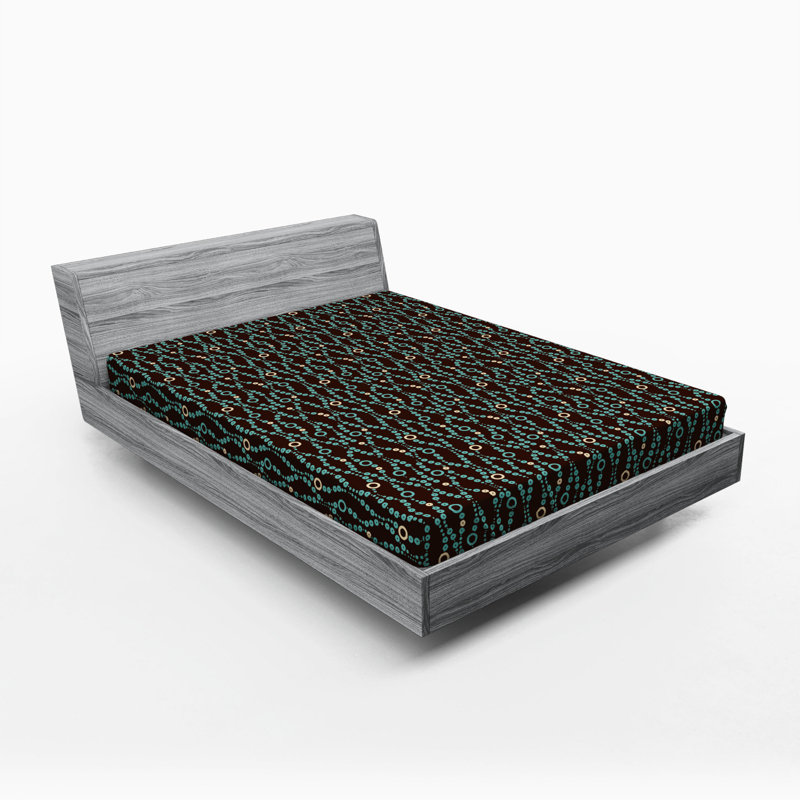 Microfiber Geometric Fitted Sheet, Queen Fitted Sheet