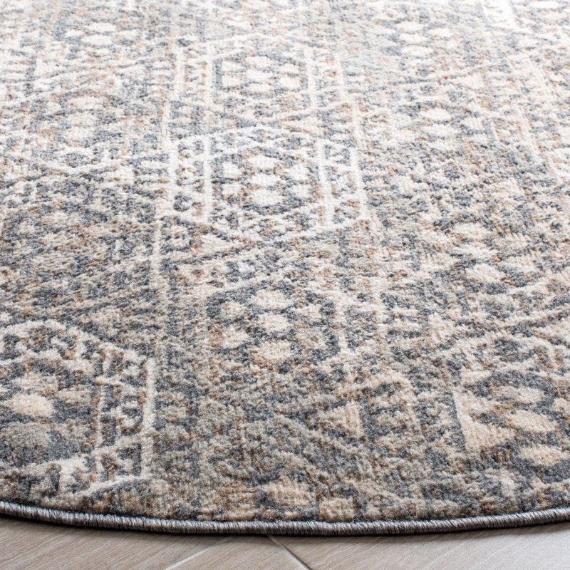 Tapis à motif de pyramides Dolan, Rond 6 pi 7 po