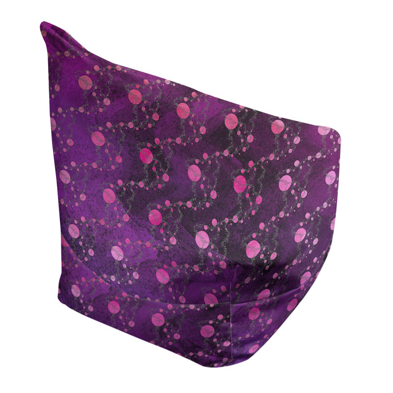 Fauteuil sac de pois Leffel, H 27 po x l 30 po x P 25 po, Pouf fauteuil, Mauve / Rose