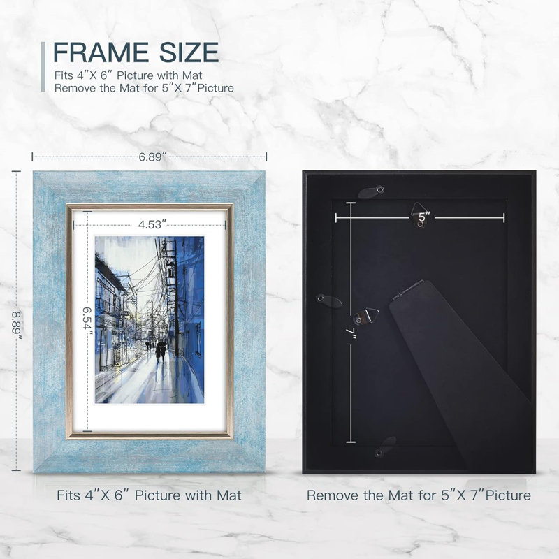 5X7 Picture Frames Set Of 4 Rustic Retro Photo Frame With Plexiglass Wall Mount And Tabletop Display Family Friends Wedding Gift