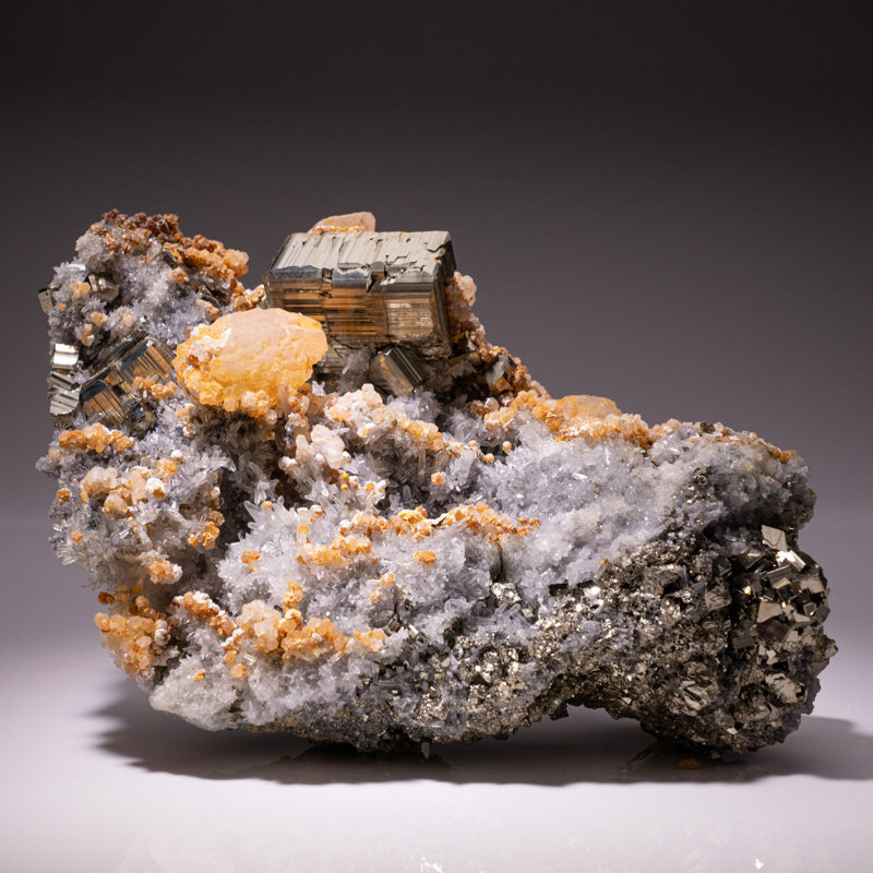 Calcite On Pyrite
