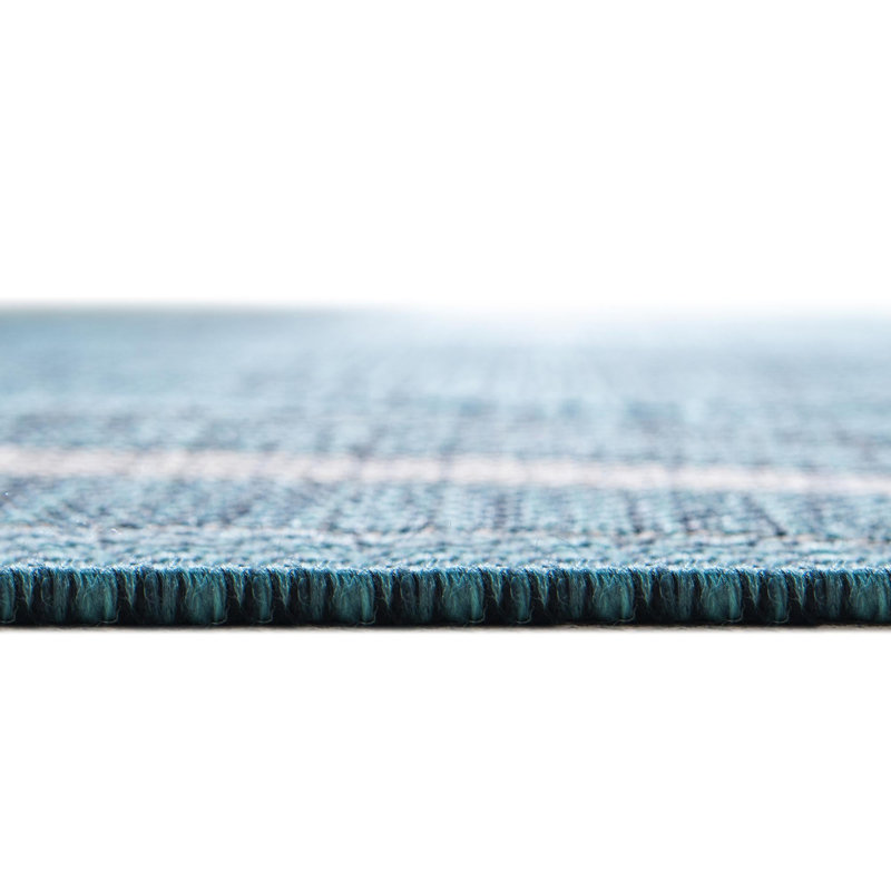 Tapis intérieur / extérieur Sevinc, Dark Teal, Rond 3 pi 3 po