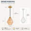 Luminaire suspendu moderne en verre avec cordon de suspension réglable et ampoule E26