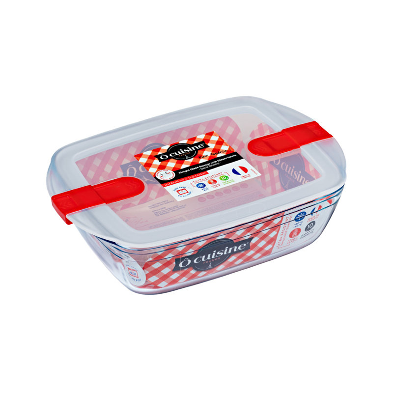 Glass Food Storage - Set of 3 Containers and 3 Lids
