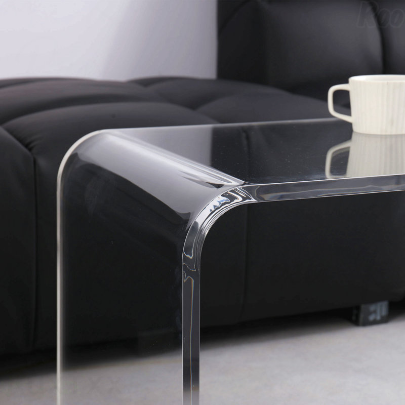 Table basse 39,25 "de long rectangulaire en acrylique de 15 mm d'épaisseur