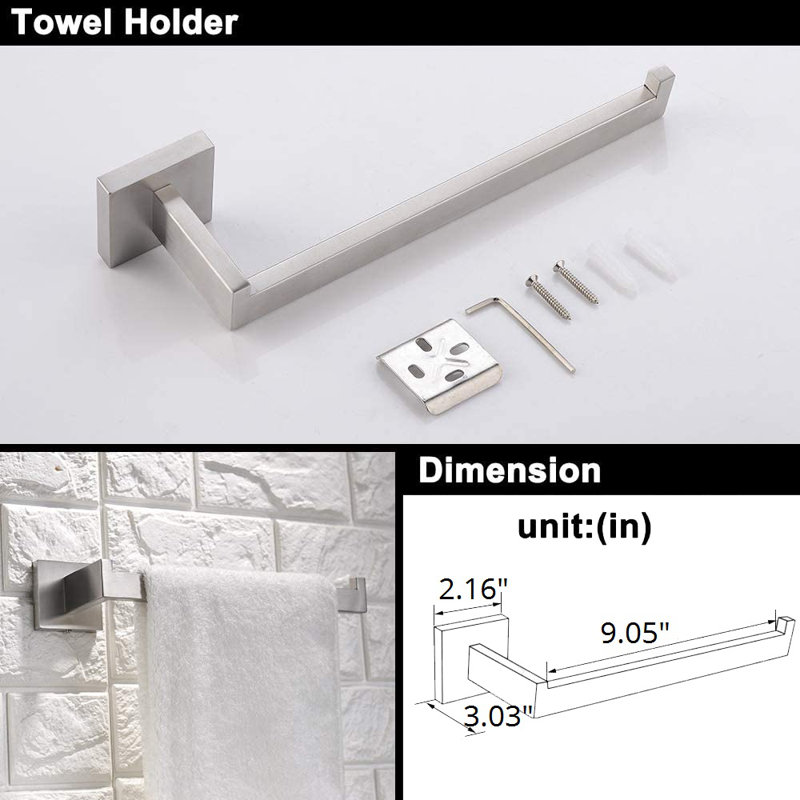 4 - Piece Bathroom Hardware Set, Brushed Nickel