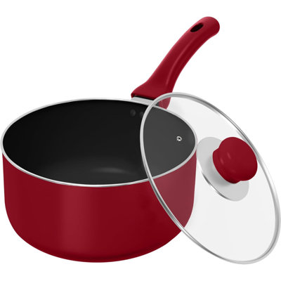 2 Quart Detachable Handle Nonstick Saucepan With Glass Lid, Multipurpose Use For Home, Kitchen Or Restaurant