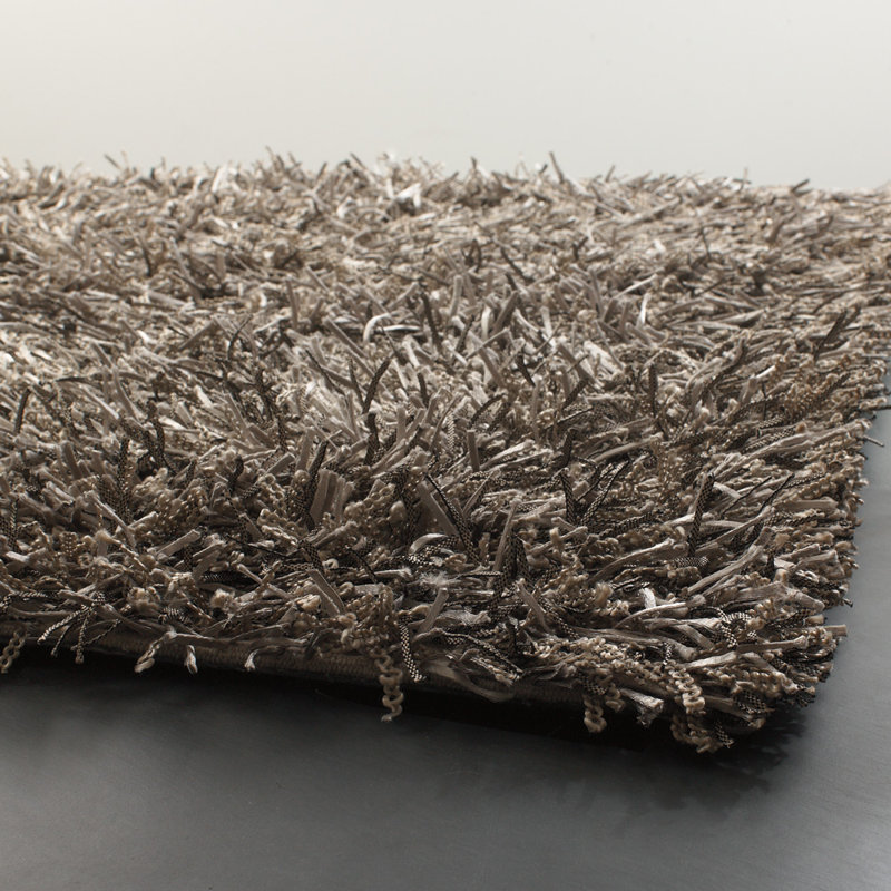 Breeze Hand Woven Shag Area Rug, Brown/Cream, Rectangle 2' x 3'