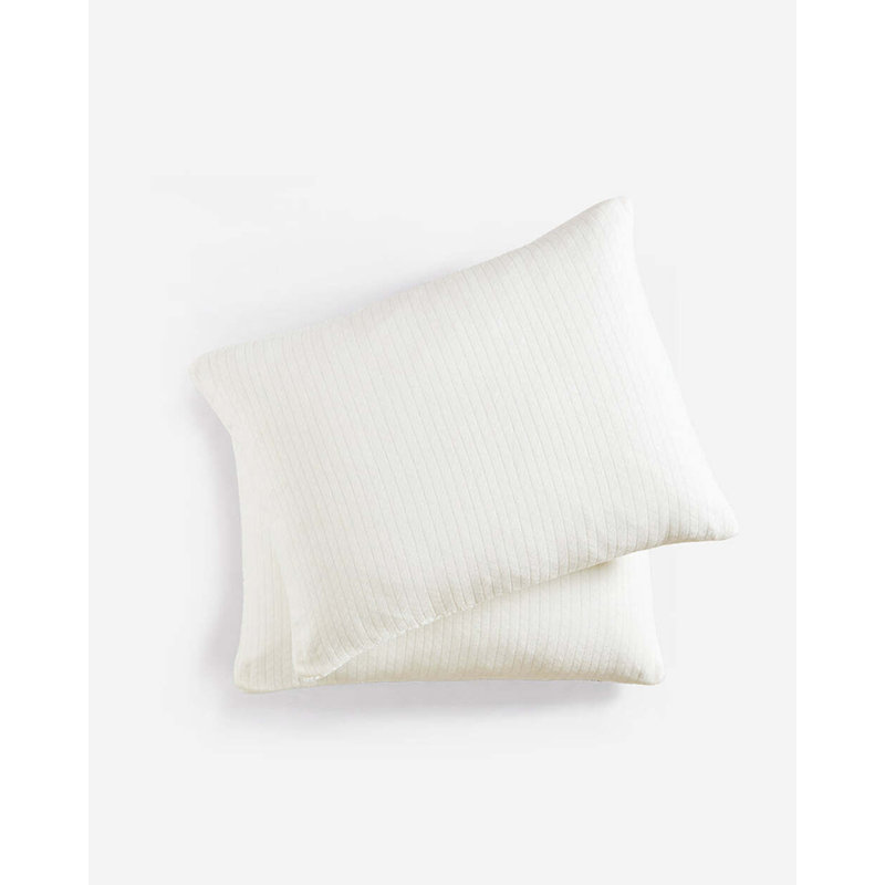 Herringbone Snug Polyester Sham Set, Standard, Off White