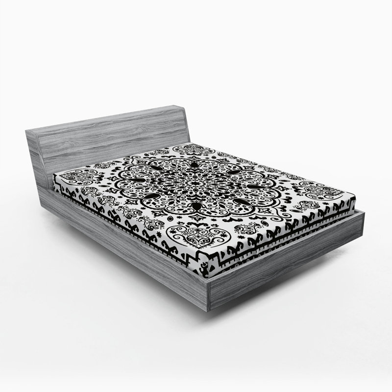 Microfiber Floral Fitted Sheet, Full Fitted Sheet