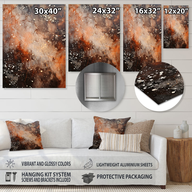 - Collages abstraits, impression murale en métal, H 40 po x l 30 po x P 1,5 po
