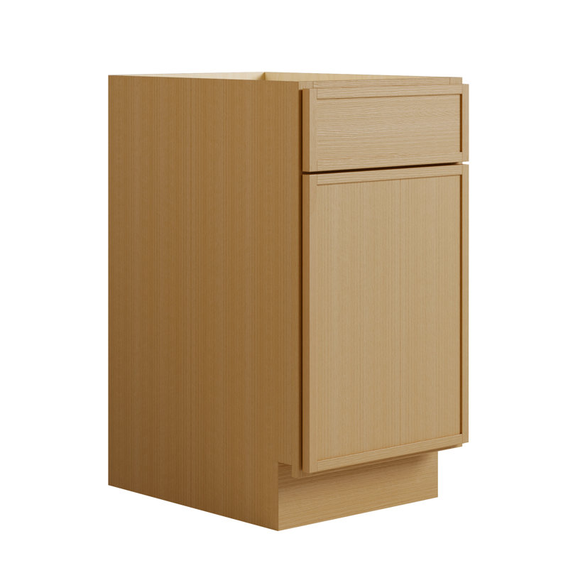 Armoire de cuisine moderne en chêne blanc avec boîte en contreplaqué, charnières et agencements personnalisés, Oui, 21"