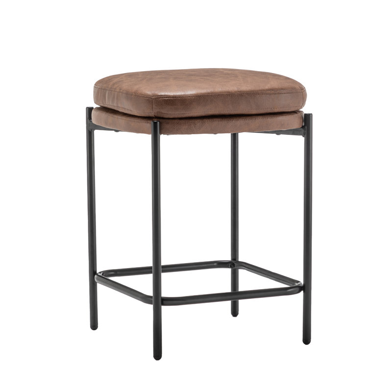 Tabouret de comptoir Sydnor, Noyer, Noir