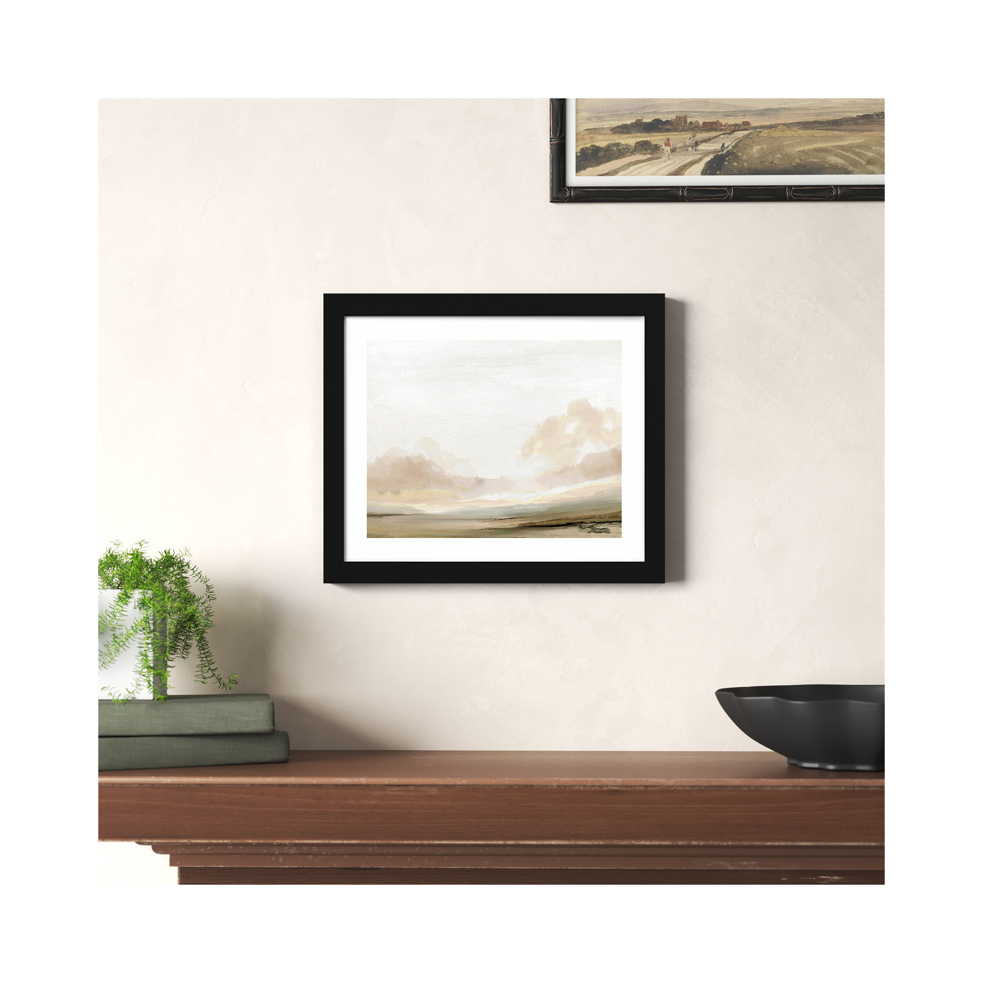 Southern Landscape by Dan Hobday, Black, 11" H x 13" W x 1" D