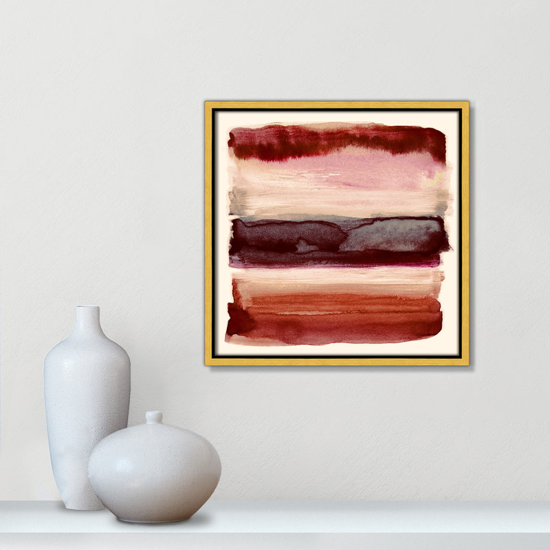 «Burgundy Sky II» par Nan, H 13,5 po x l 13,5 po, Or