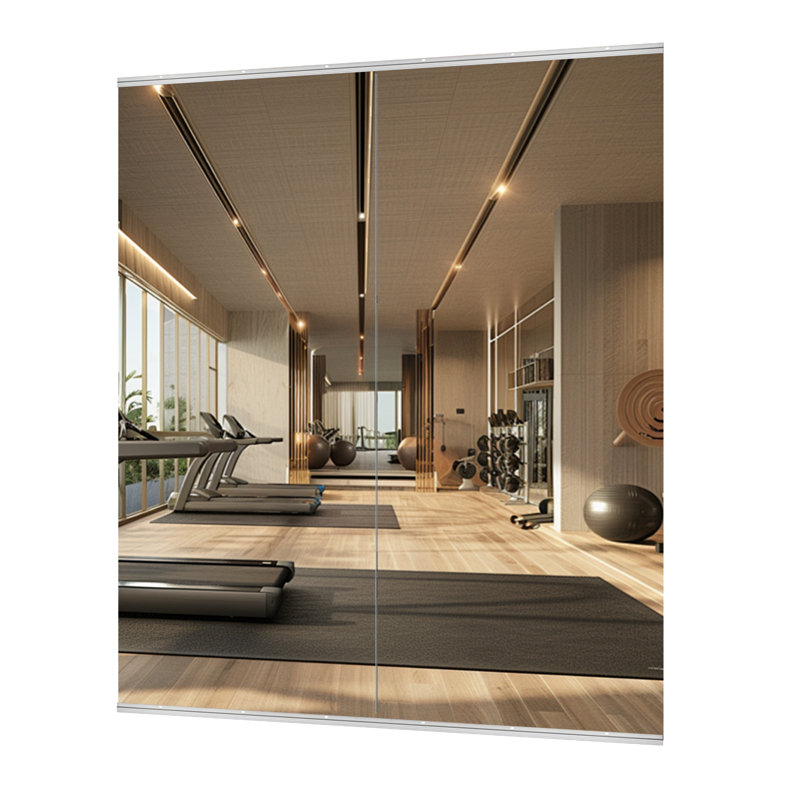Large Home Gym Mirror, 63''×24''-2PCS，Oversized Dance Studio Mirror, Full Length Mirror Tempered Glass Mirror (Set of 2), 2