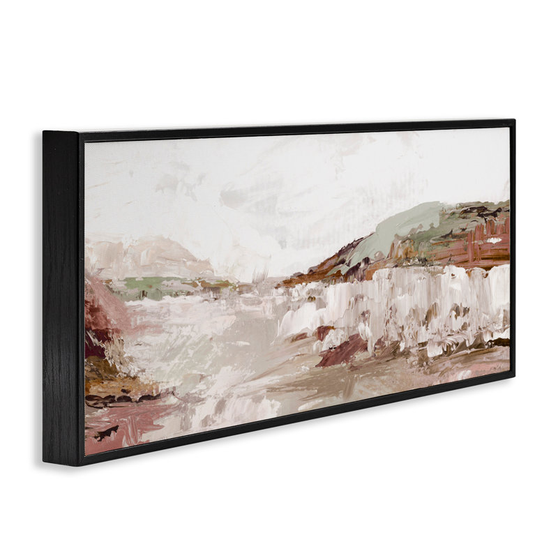 Rustic Pastel Tides, giclée encadrée, design par Luna Mavis, H 10 po x l 24 po, Giclée encadrée noir minuit