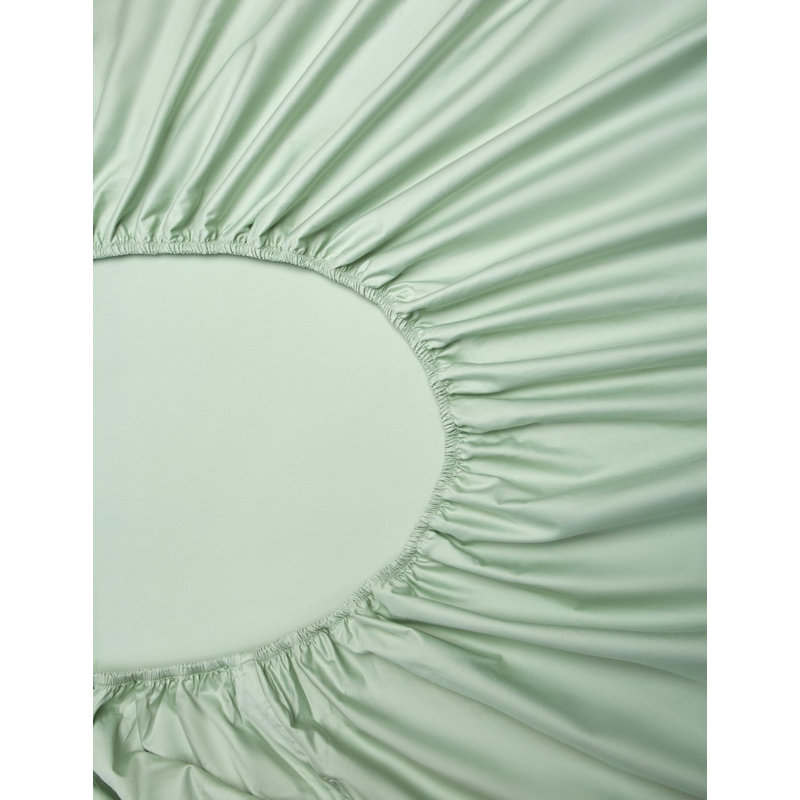 Ensemble de draps en coton égyptien 100 % vert tendre, poches profondes, avec taies d'oreiller, format King, Très grand lit