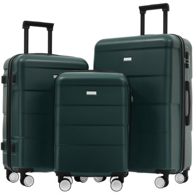 Ensemble de valises à roulettes doubles 3 pièces avec serrure à mot de passe Hardshell, valises légères 20 "+ 24" + 28 "