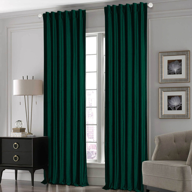 Mckyla Velvet Room Darkening Curtain Pair, 50" W  x 96" L, Burgundy