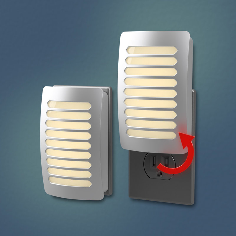 Louver LED Night Light, Nickel