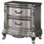 Table de chevet antique en platine avec 2 tiroirs doublés de feutre et Classic Elegance 2 en gris pour une chambre à coucher