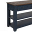48" Console Table, 3 Drawers, 2 Shelves, Pine Wood for Entryway - Navy Blue/Brown