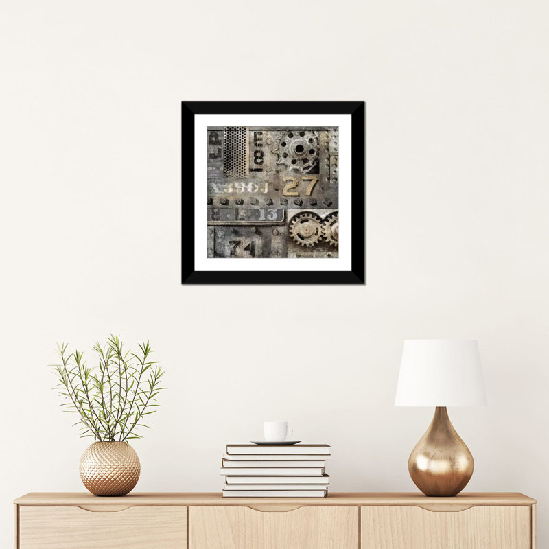 Industrial II par Dylan Matthews - Toile tendue sur toile Galley, H 16 po x l 16 po x P 1 po, Papier d'art encadré noir