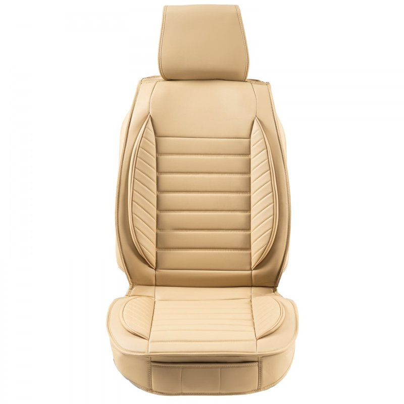 Seat Covers, Universal Car Seat Covers Front Seats, 2pcs Faux Leather Seat Cover, Semi-enclosed Design, Detachable Headrest and Airbag Compatible, for Most Cars SUVs and Trucks