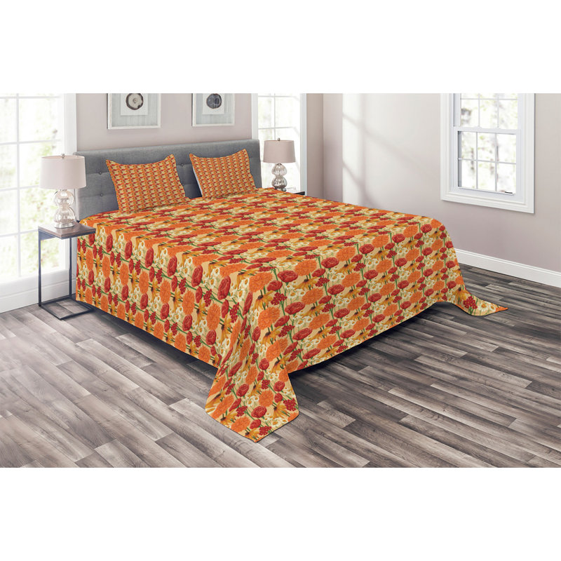 Farmhouse / Country Polyester Floral Coverlet