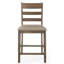 2 tabourets de comptoir rembourrés, brun, dossier, bois d'hévéa tentant, l 22,5 po x P 20 po, H 40,66 po