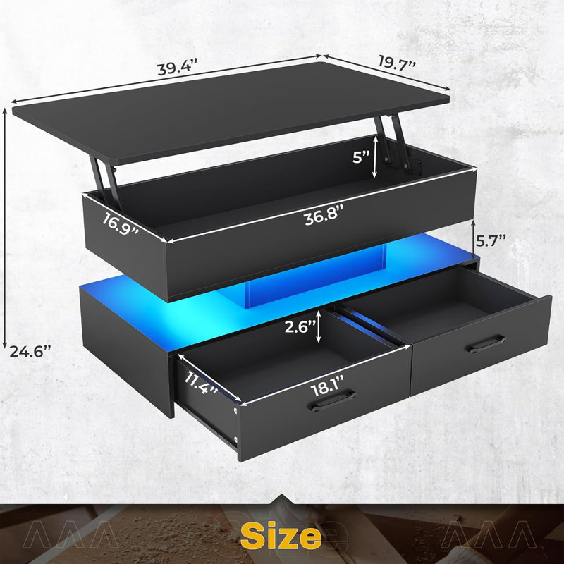 Julein Single Coffee Table, Black