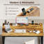 Bureau 54 po avec prises de courant, bureau d'ordinateur 1,2 po d'épaisseur, table de bureau, brun rustique-733705300-733705301