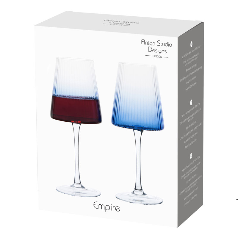 Empire Wine Glasses, Blue