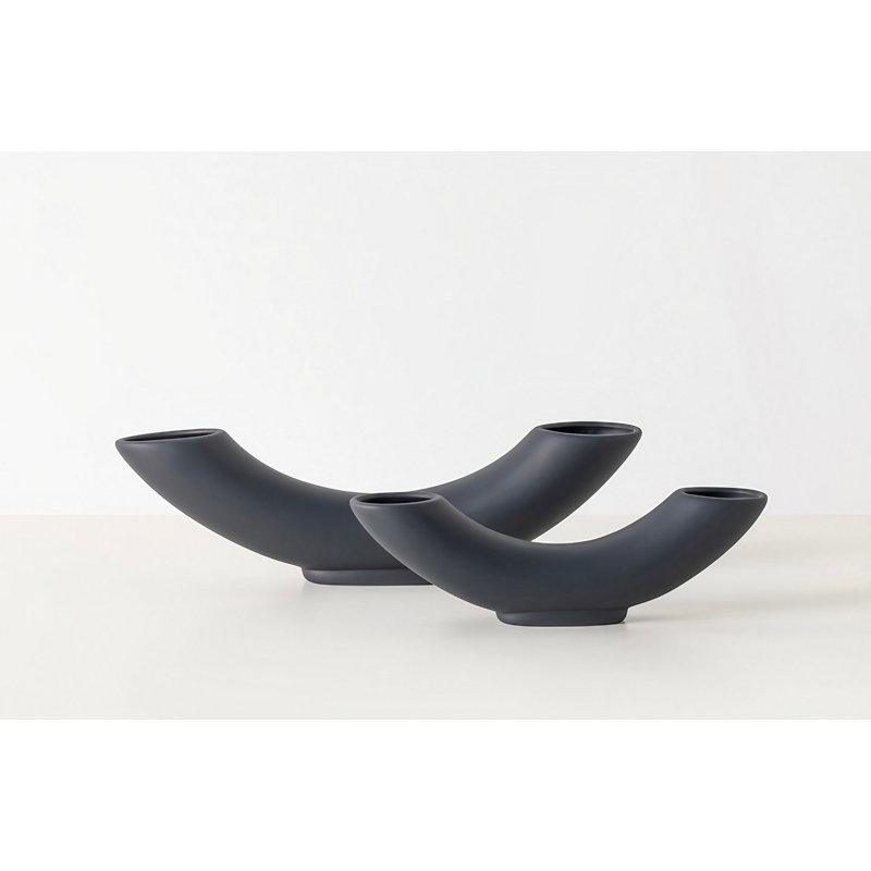 Creeden Ceramic Table Vase, Grey, 36cm H x 10cm W x 5cm D